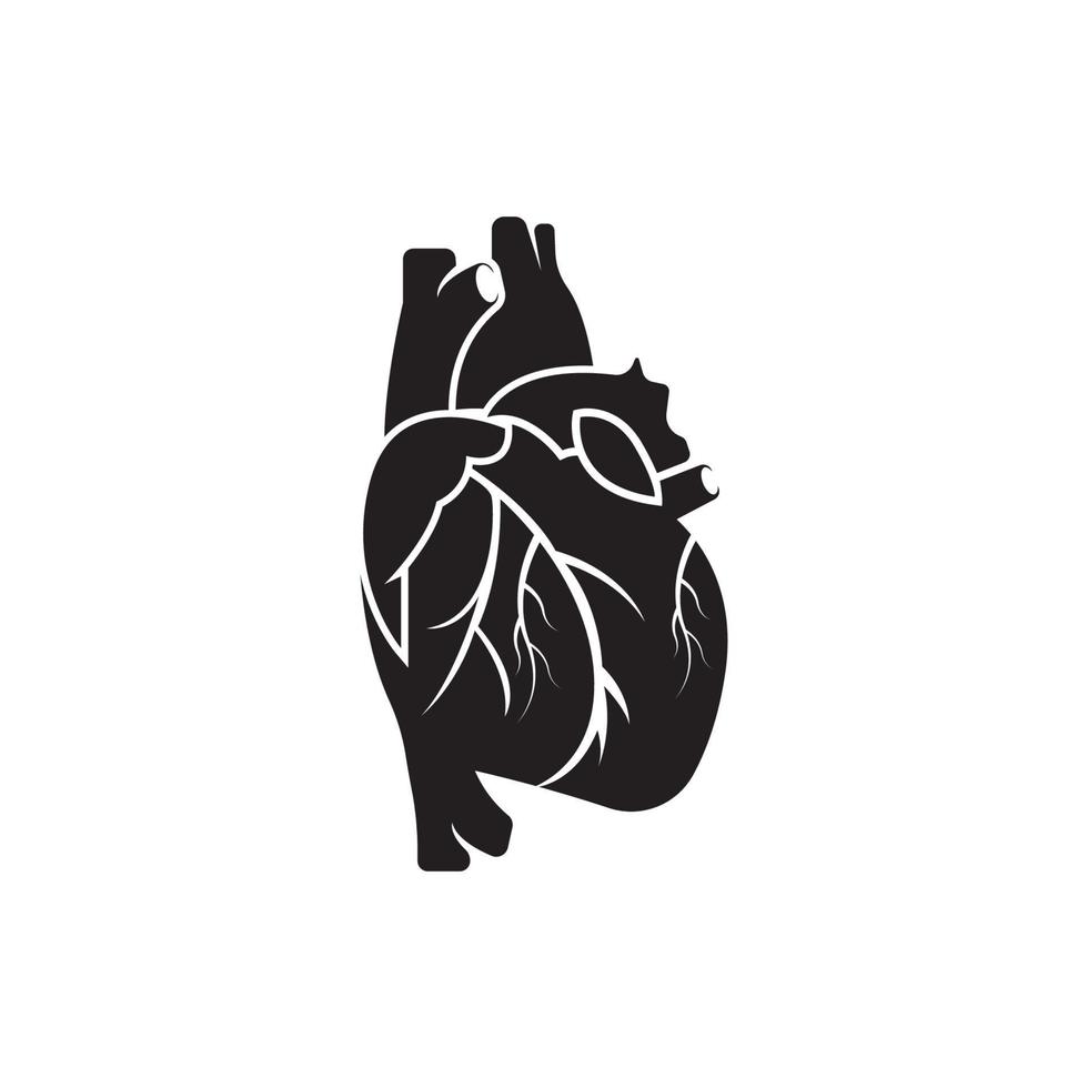 Human heart logo medical cardiology vector icon illustration