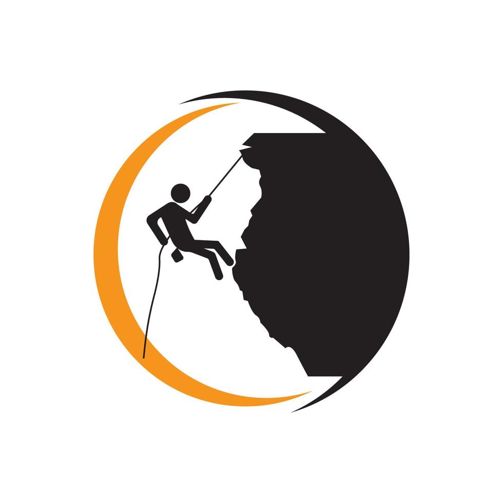 rock climbing icon vector illustration logo