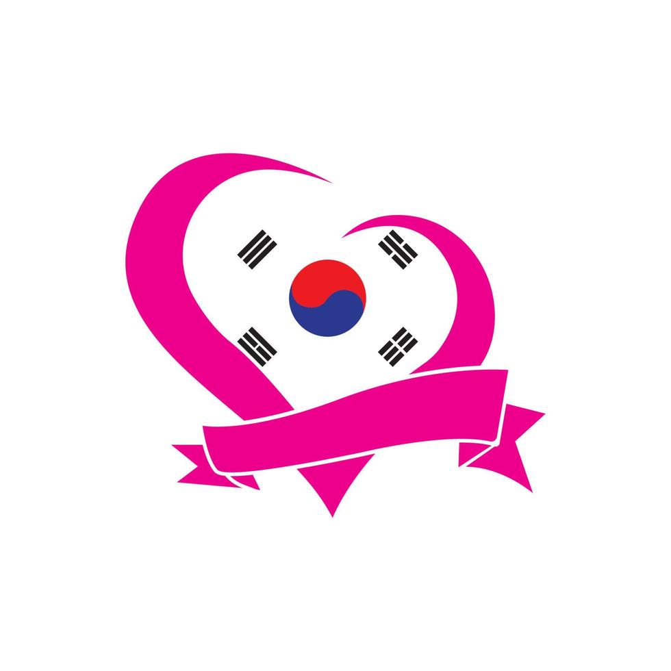 logotipo de la bandera coreana en forma de mapa, símbolo de ilustración vectorial vector