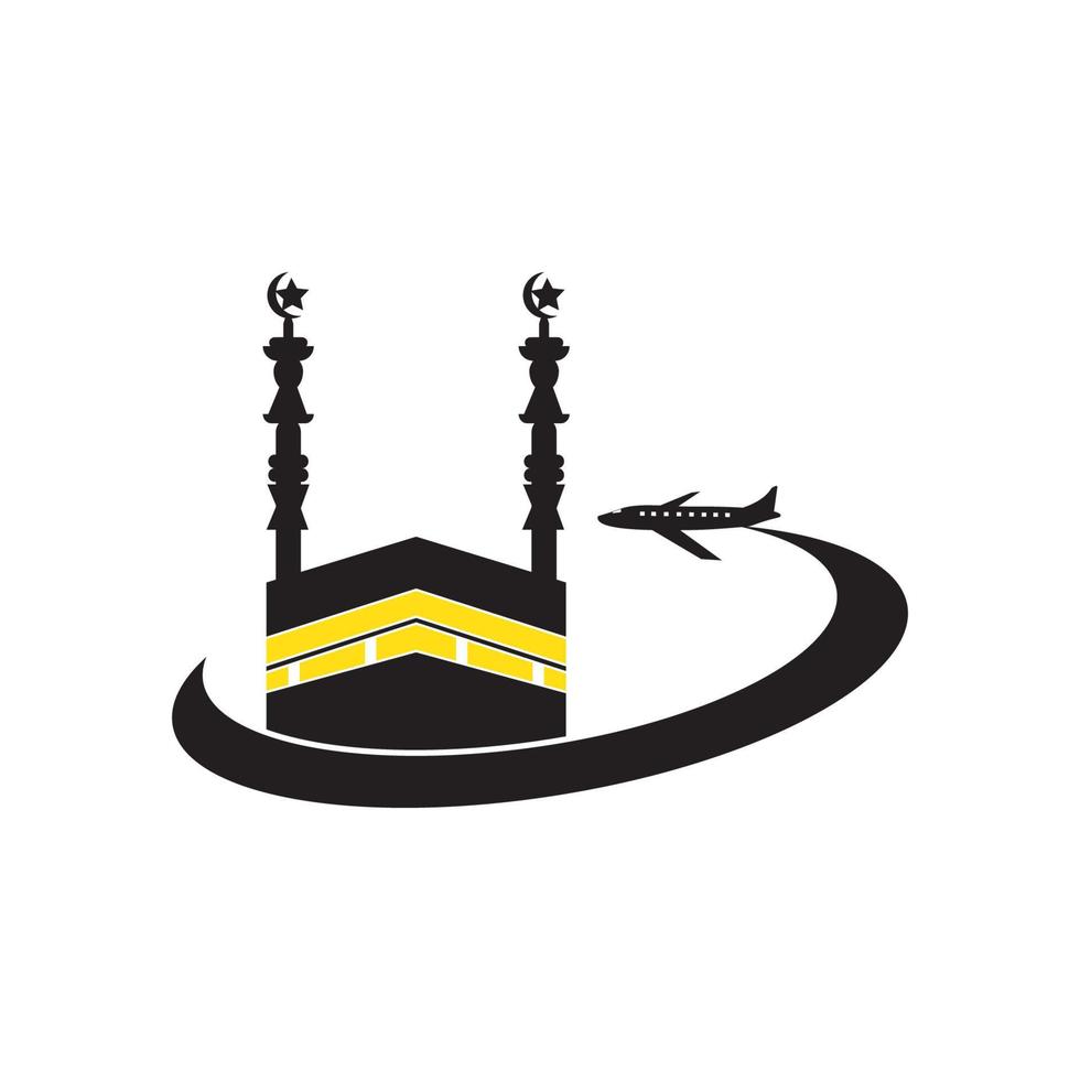 kaaba vector icon. the mecca of worship for Muslims, logo design