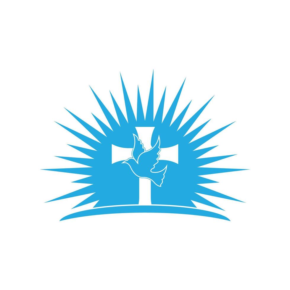 Ilustración de icono de vector de plantilla de logotipo de iglesia