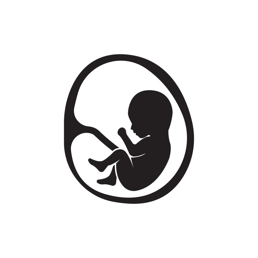 Pregnant mother and fetus icon logo, vector design