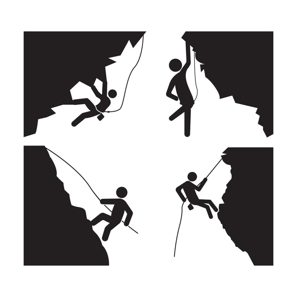 rock climbing icon vector illustration logo
