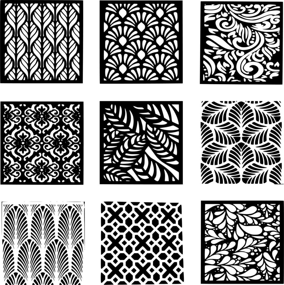 Black and white laser cut out designs vector