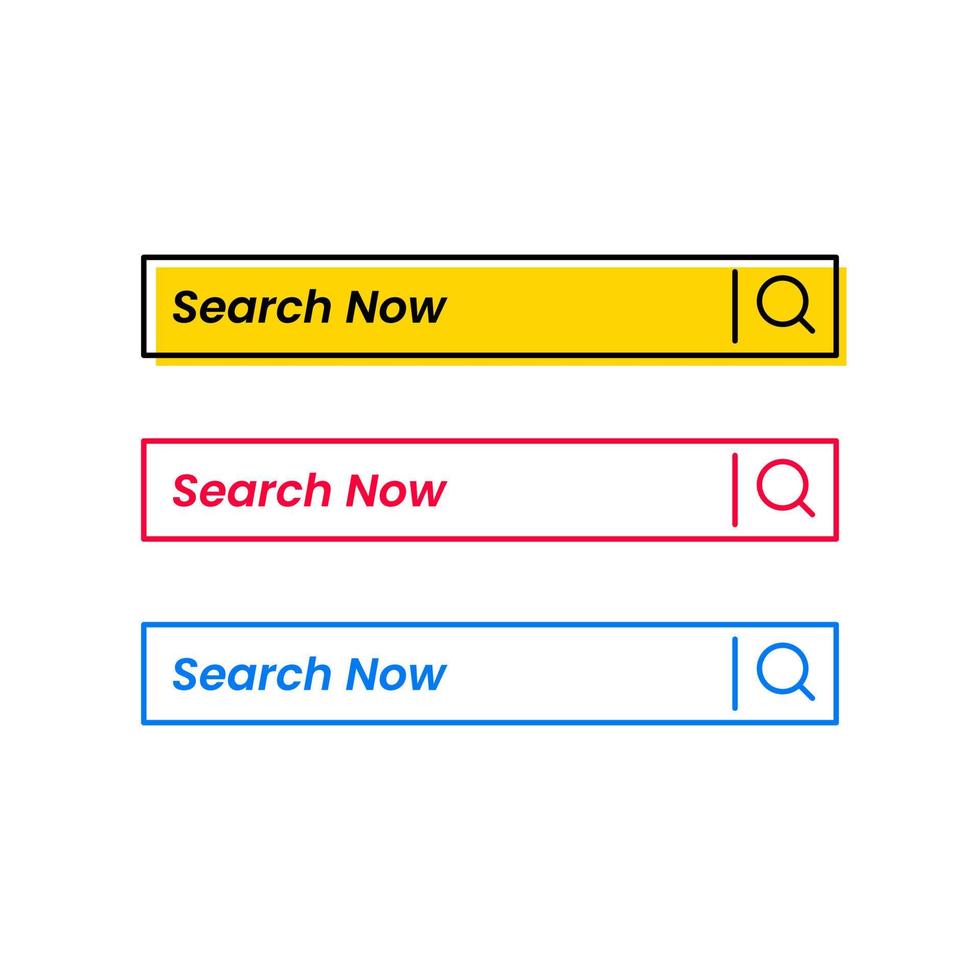 buscar ahora etiqueta interfaz de usuario signo vector de diseño