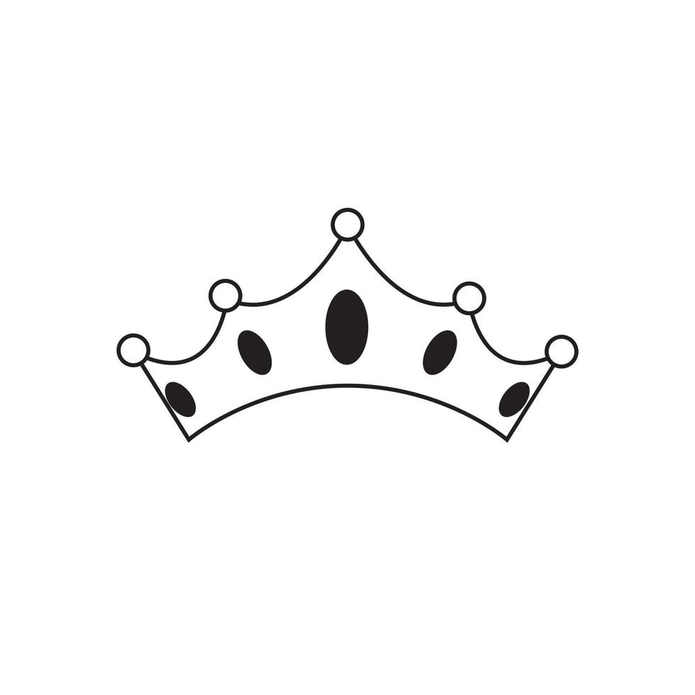 Prince King Queen Crown Outline Icon Design Vector