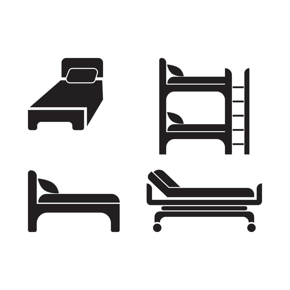 icono de cama ilustración vectorial diseño simple vector