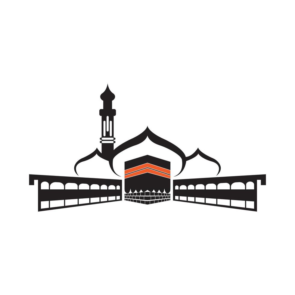 icono de vector kaaba. la meca del culto para los musulmanes, diseño de logotipos