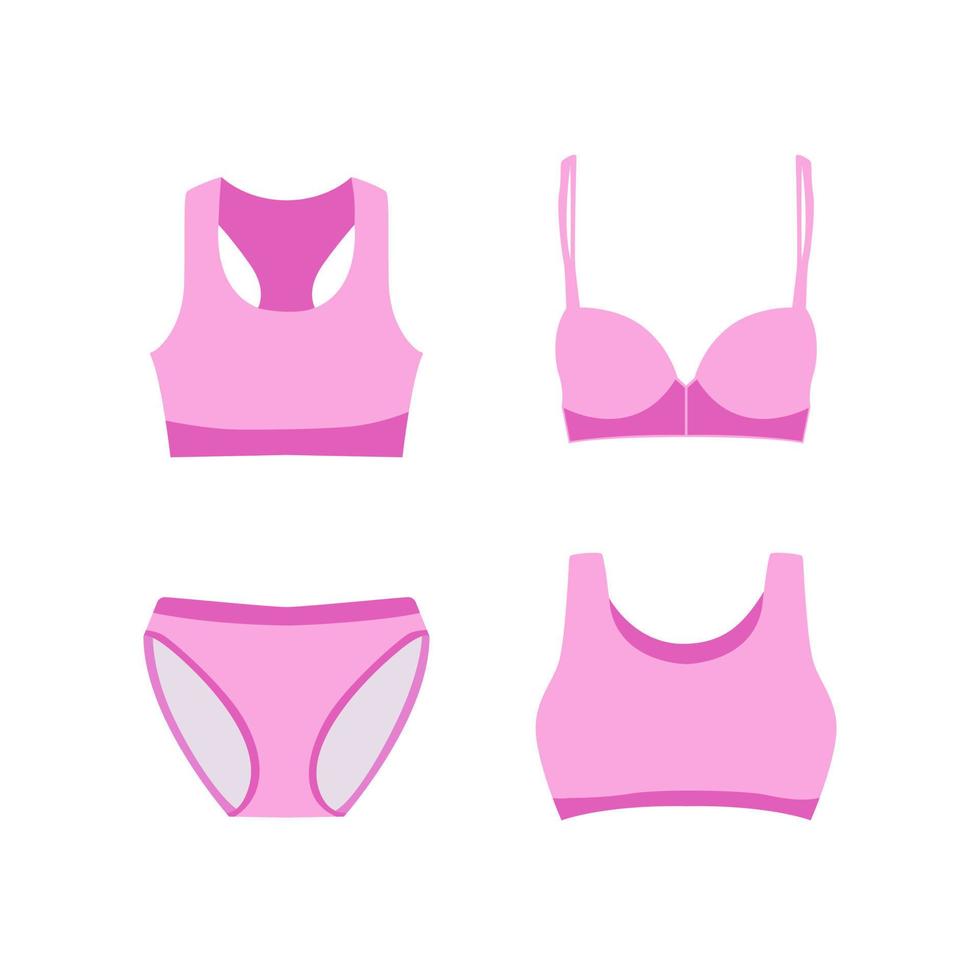 Woman bra bralette panty sports innerwear lingerie illustration icon symbol design vector, Intimate wear vector