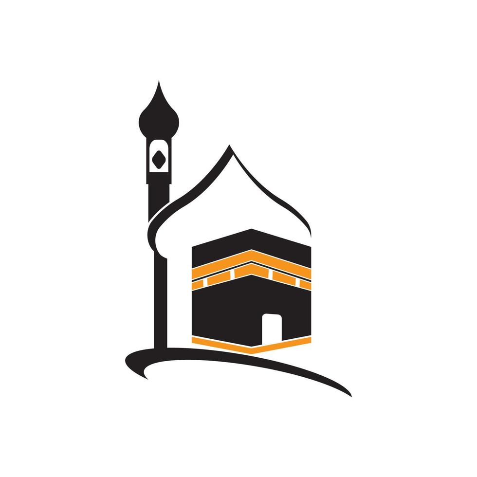 kaaba vector icon. the mecca of worship for Muslims, logo design