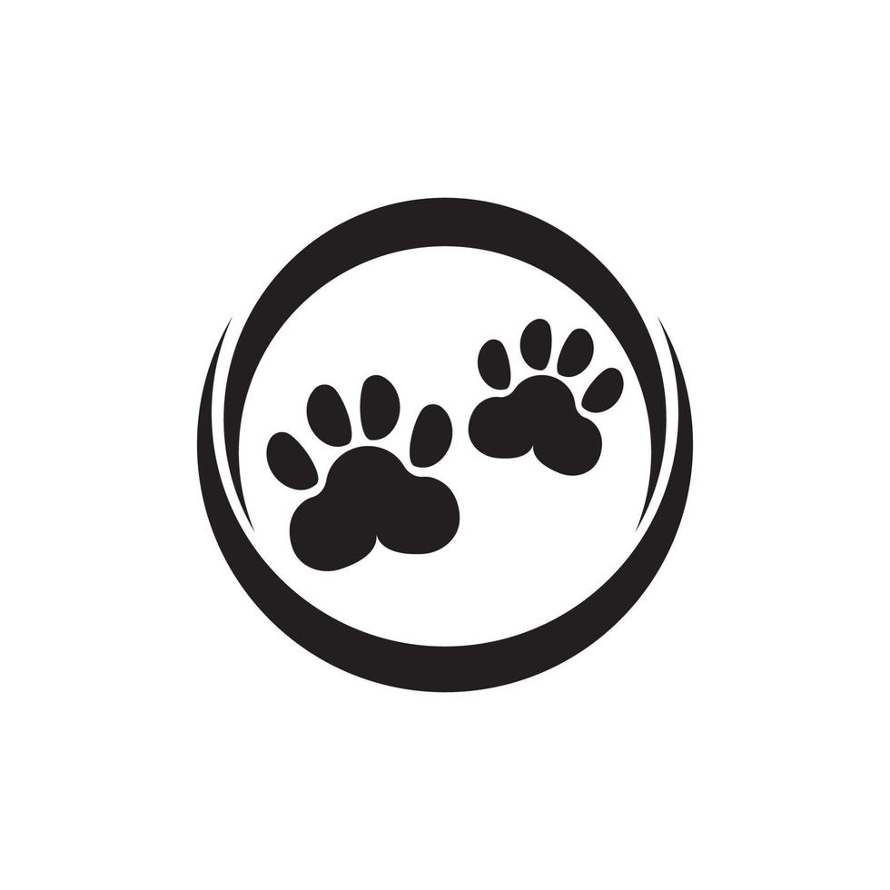 huella de perro o gato, pie de animal. ilustración de icono de vector plano. simple símbolo negro sobre fondo blanco.