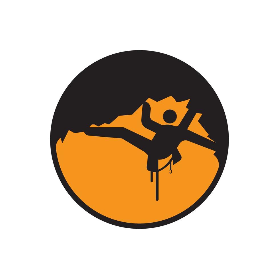 rock climbing icon vector illustration logo