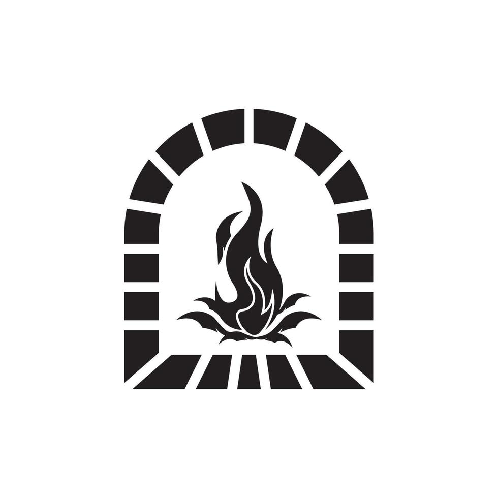 diseño de vector de logotipo de icono de horno de fuego