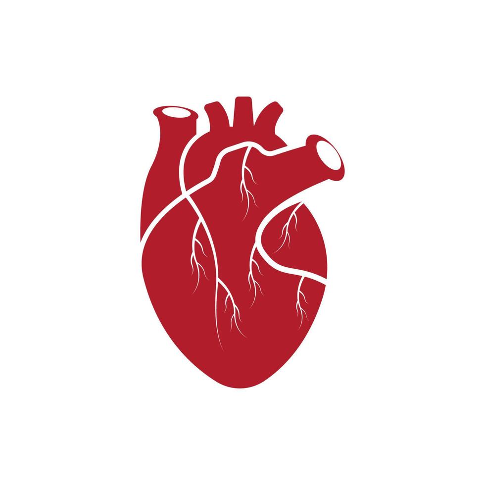 corazón humano logo cardiología médica vector icono ilustración