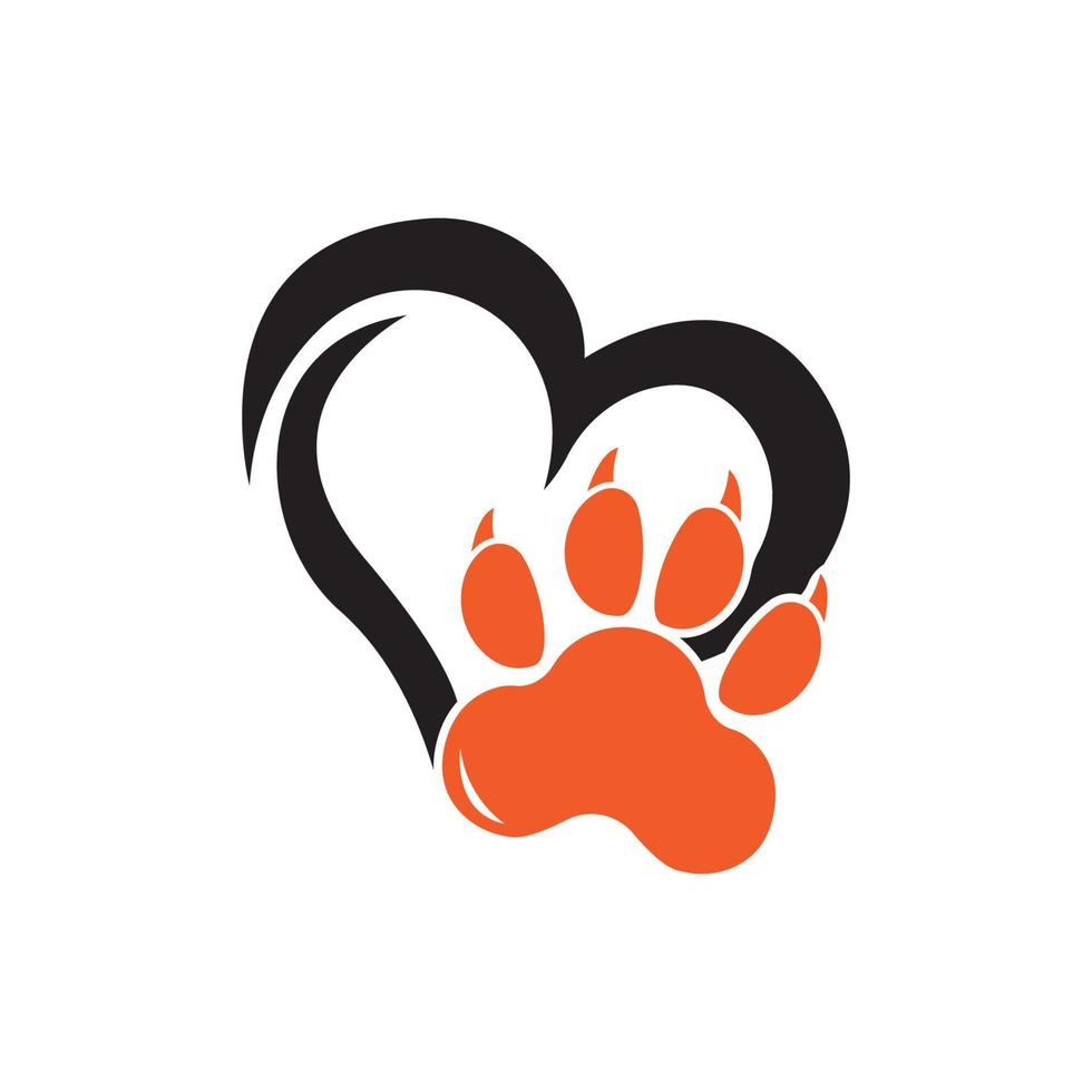 Dog or Cat Paw Print, Animal Foot. Flat Vector Icon illustration. Simple black symbol on white background.