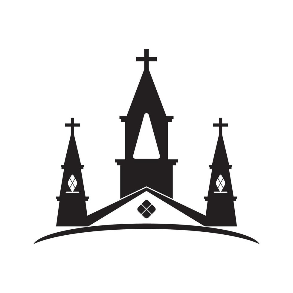 Ilustración de icono de vector de plantilla de logotipo de iglesia