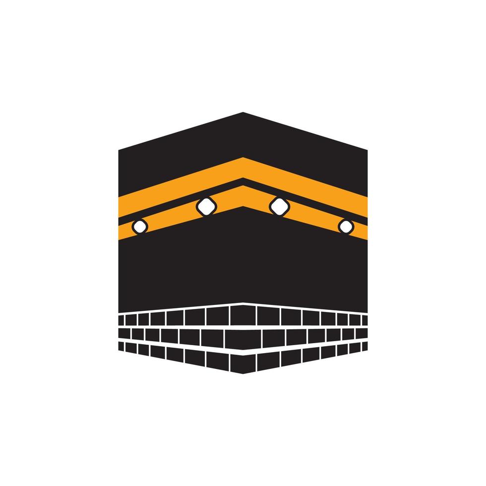 kaaba vector icon. the mecca of worship for Muslims, logo design