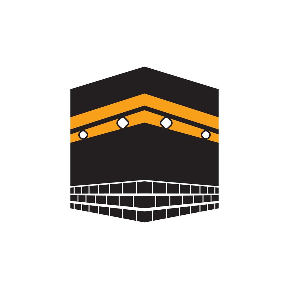 icono de vector kaaba. la meca del culto para los musulmanes, diseño de logotipos