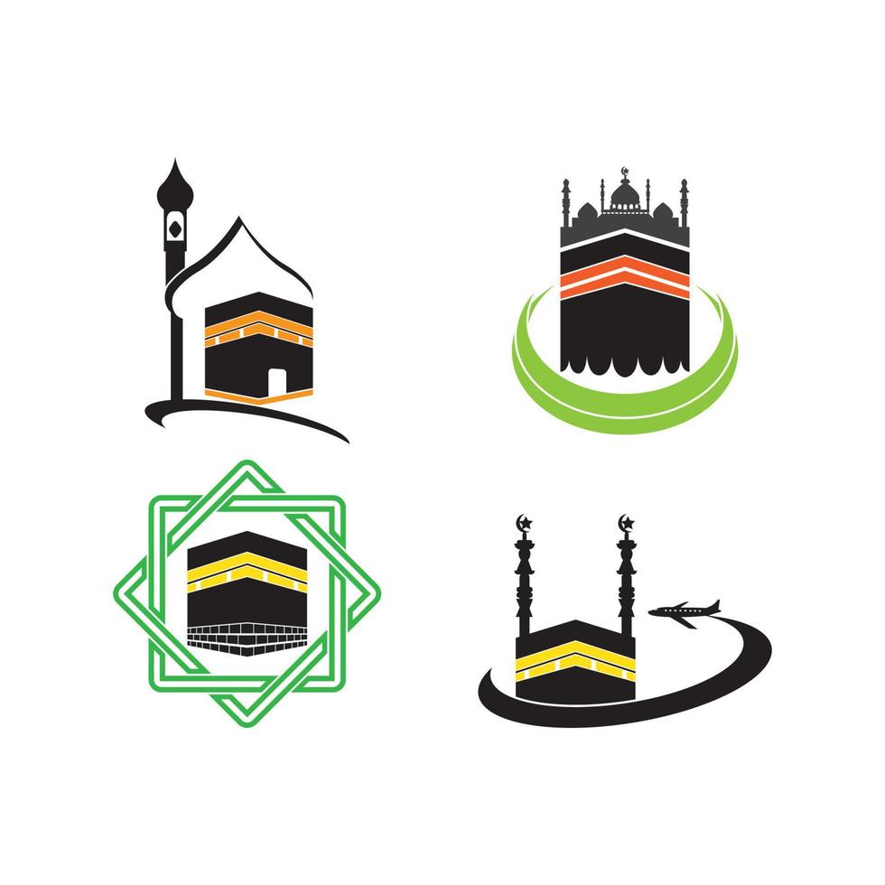 icono de vector kaaba. la meca del culto para los musulmanes, diseño de logotipos