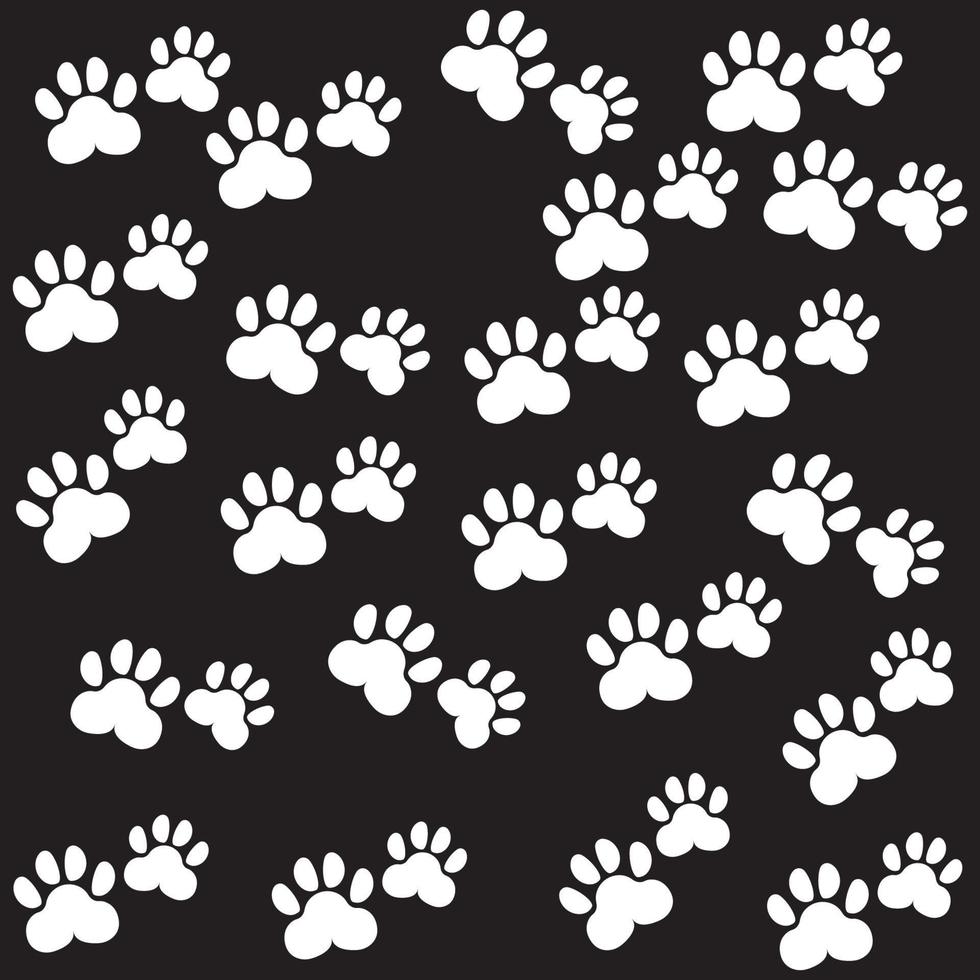 Dog or Cat Paw Print, Animal Foot. Flat Vector Icon illustration. Simple black symbol on white background.