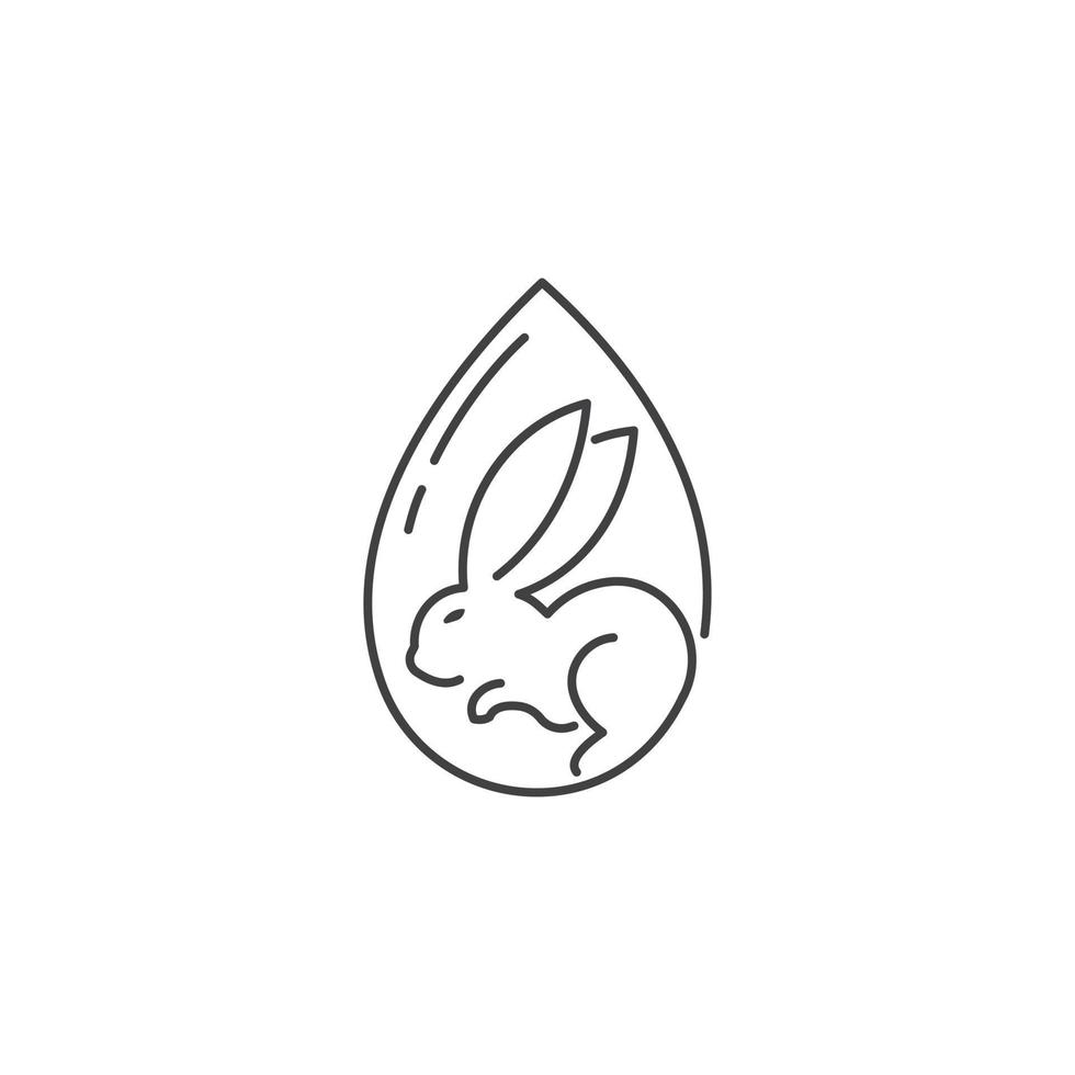 Water rabbit year 2023. Vector logo icon template