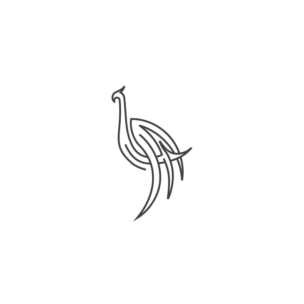 Peacock. Vector logo icon template