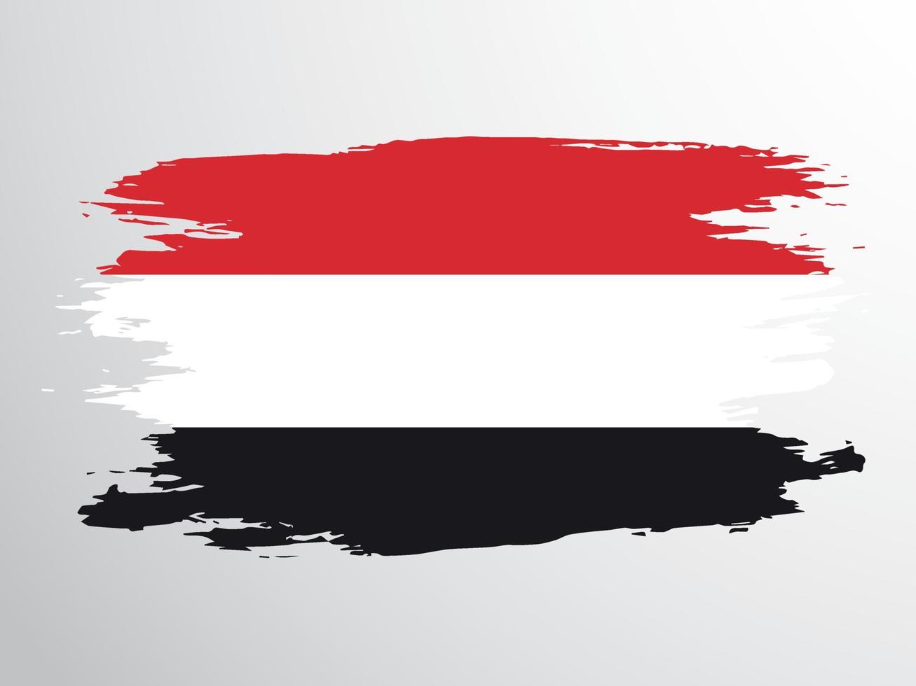 Flag of Yemen painted with a brush vector