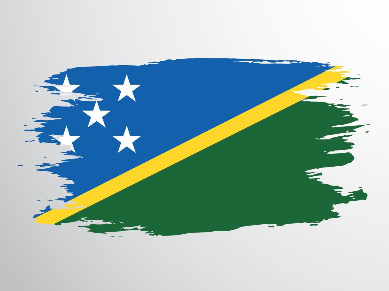 Flag of Solomon Islands painted with a brush vector