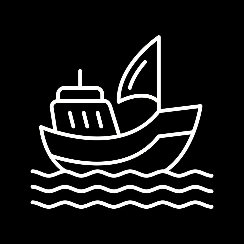 icono de vector de barco