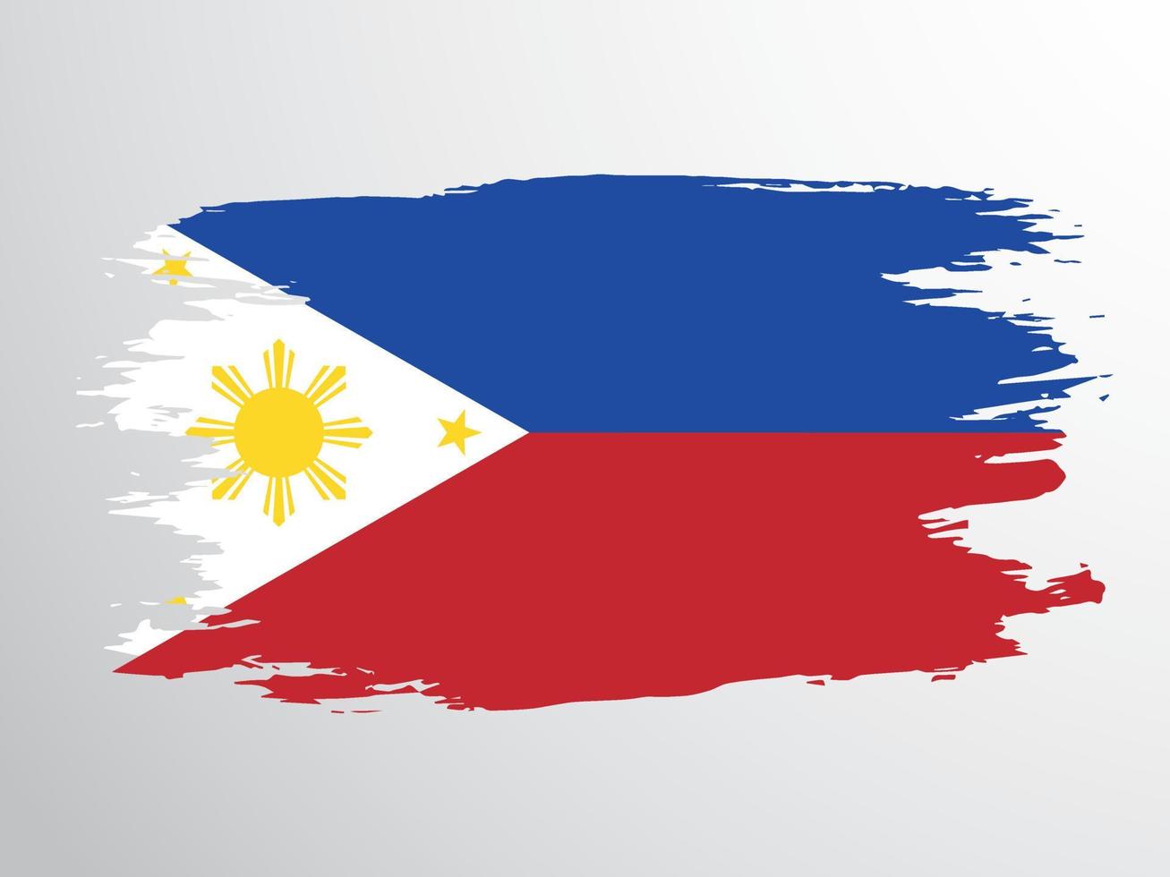 Philippine flag painted with a brush vector