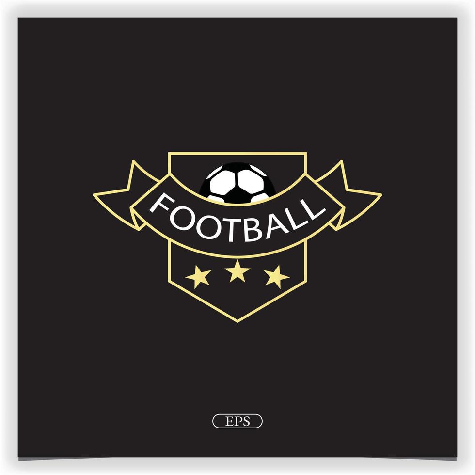 logotipo de fútbol dorado de lujo plantilla elegante premium vector eps 10