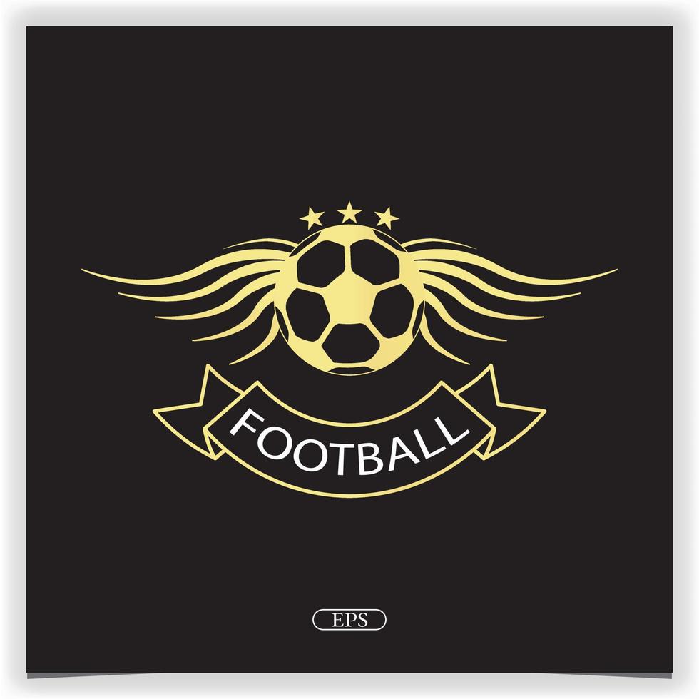 lujo oro fútbol logo premium elegante plantilla vector eps 10