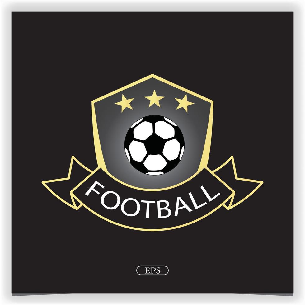 logotipo de fútbol dorado de lujo plantilla elegante premium vector eps 10