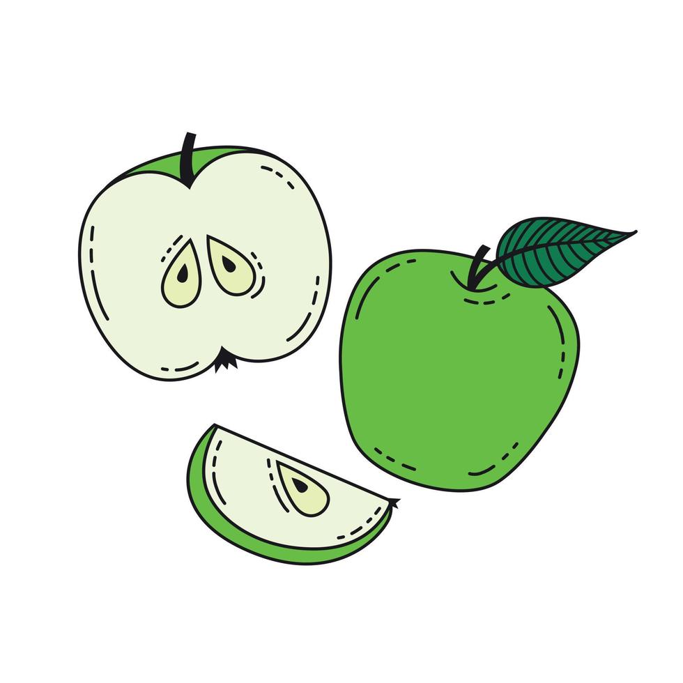 Drawing of apples on a white background vector