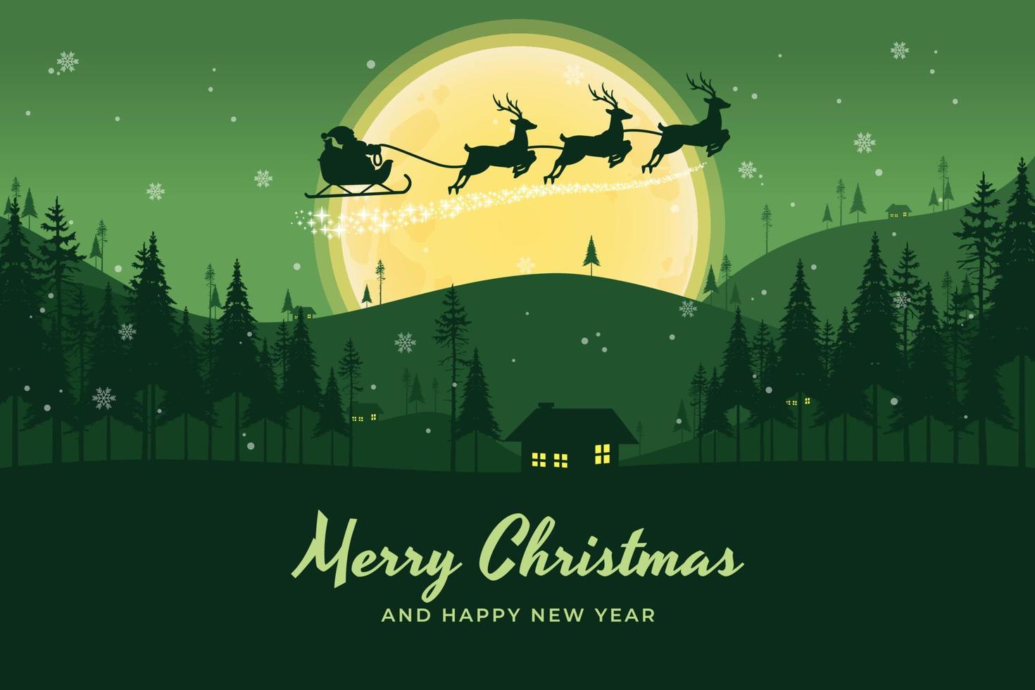 Christmas Vector Green Background