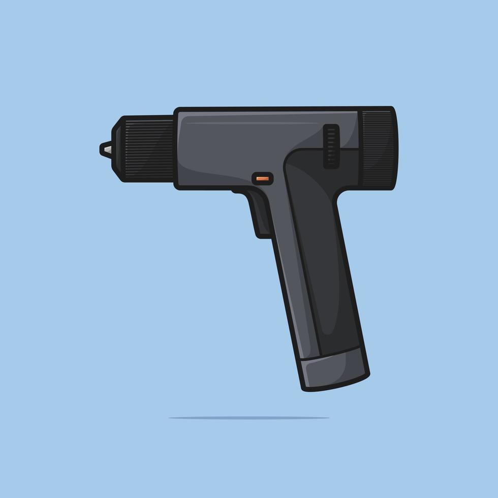 Cordless screwdriver with a drill isolated on blue background vector