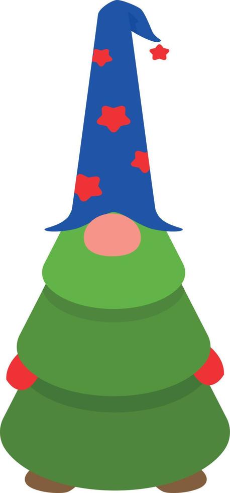 árbol de navidad gnomo verde. vector