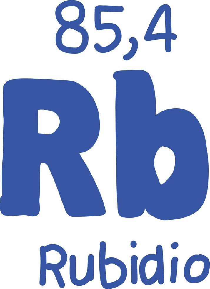 Rubidium alkali metal. Table of periodic elements. vector