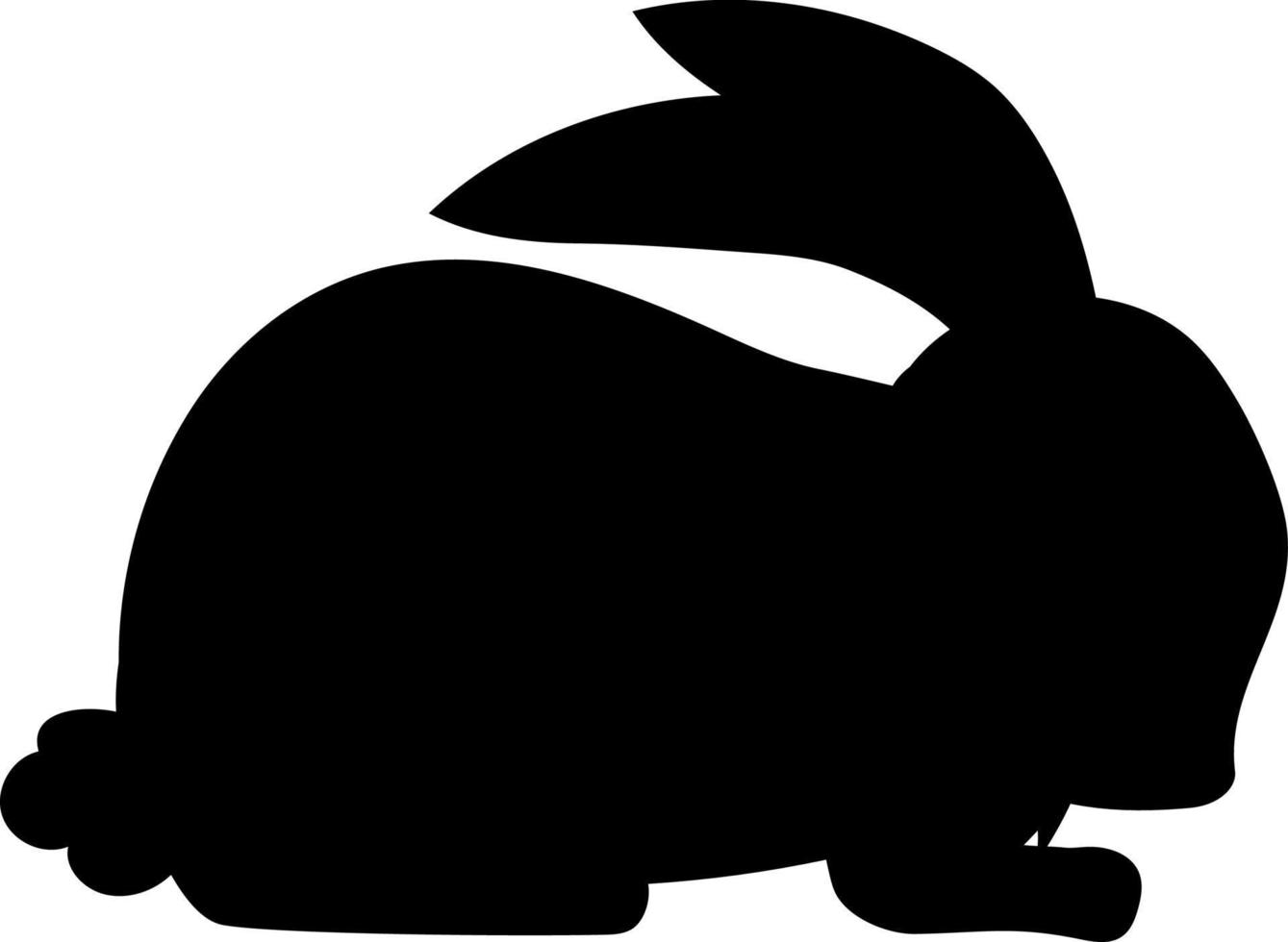 Rabbit silhouette in black. vector