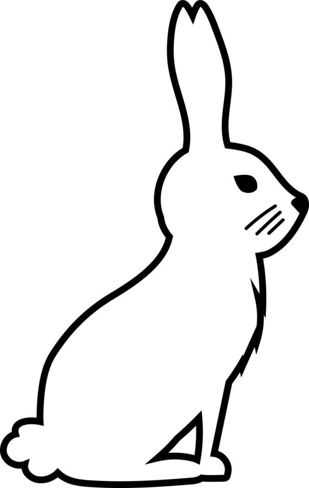 Rabbit drawing in black. vector