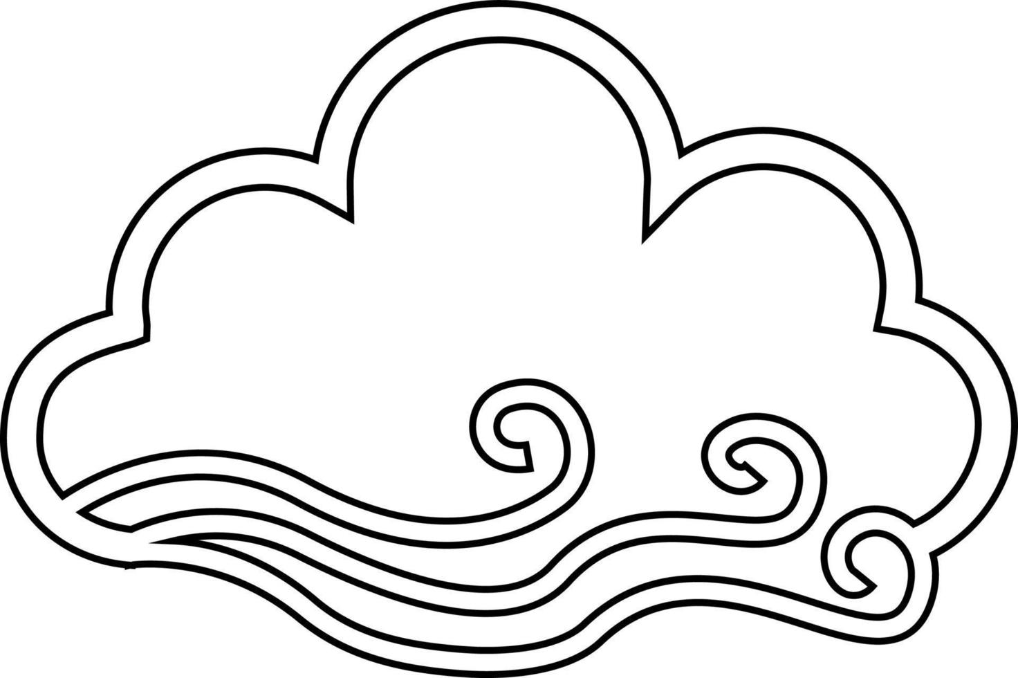 Cloud with wind weather icon. vector