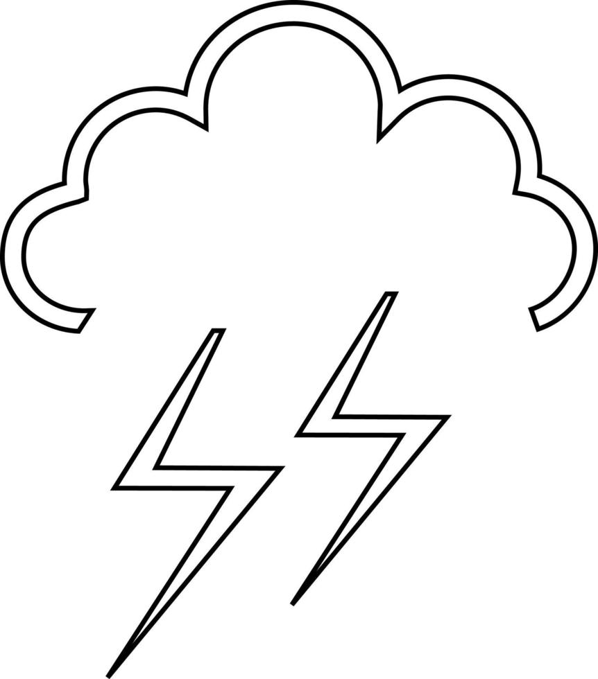 Cloud with lightning weather icon. vector