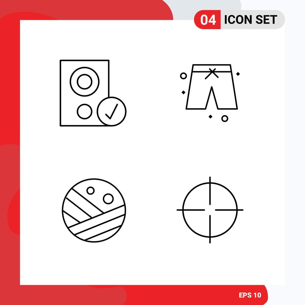 4 Creative Icons Modern Signs and Symbols of computers proceed hardware pants strong hair Editable Vector Design Elements