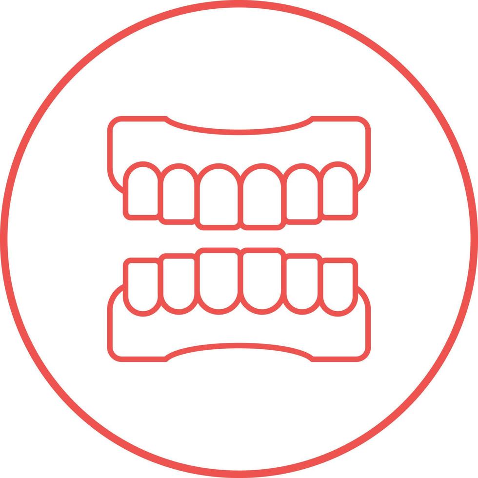 icono de vector de dentadura postiza