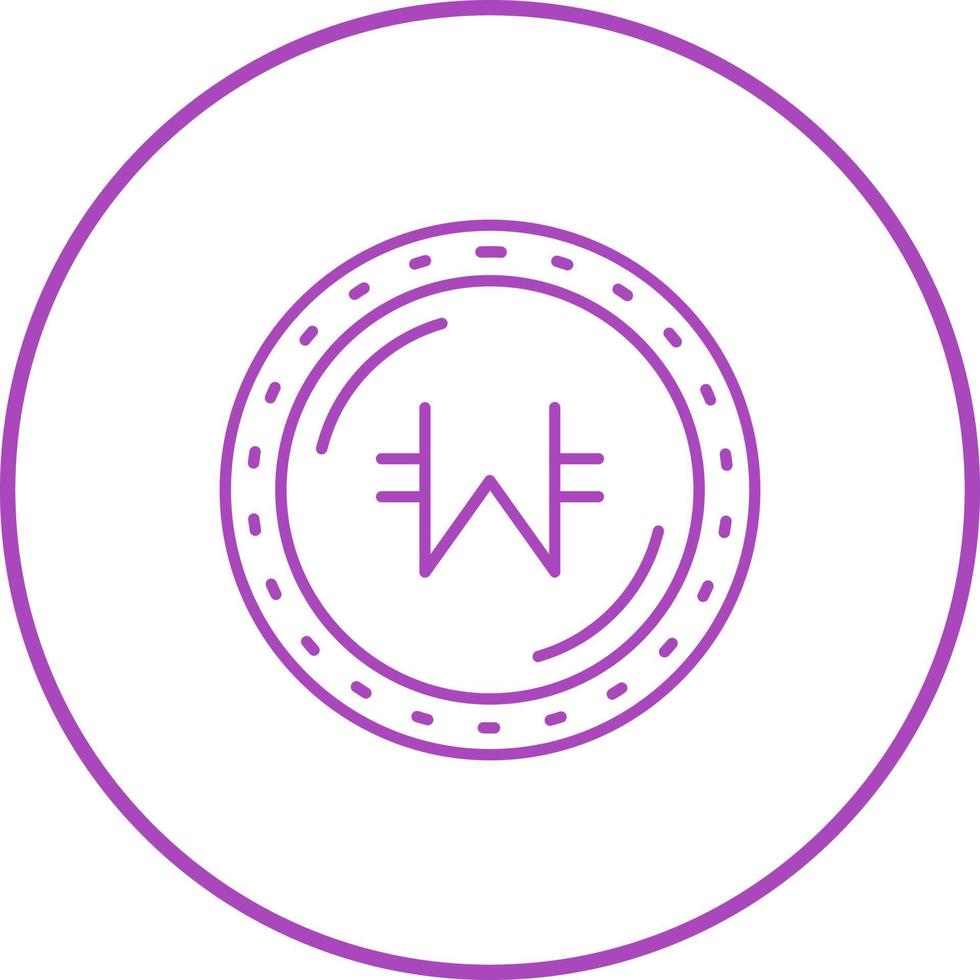 Won Currency Vector Icon