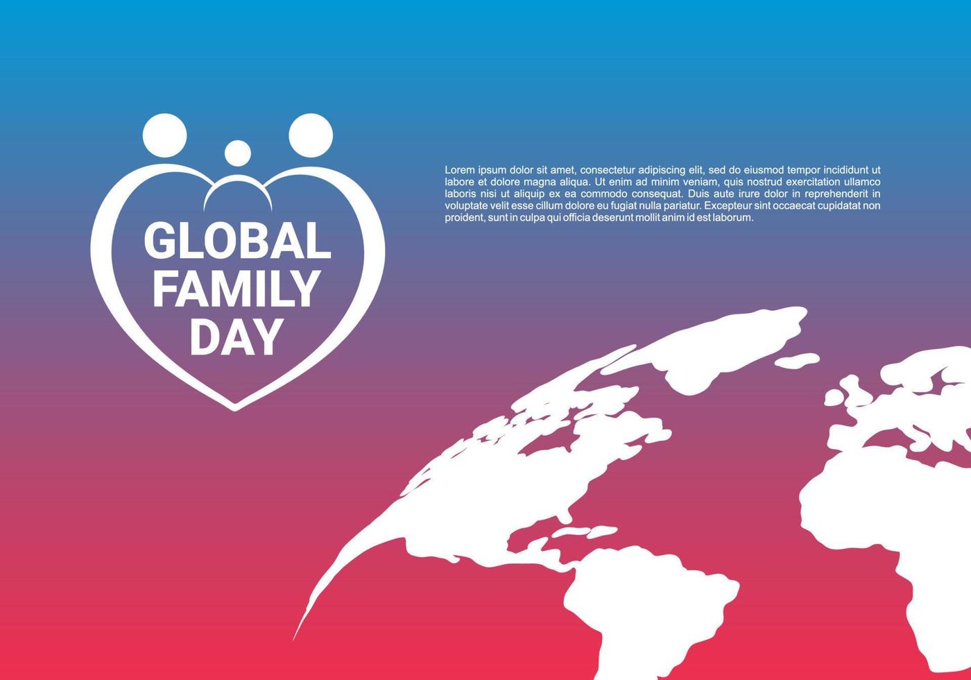 Global family day background celebrated on January 1st. vector