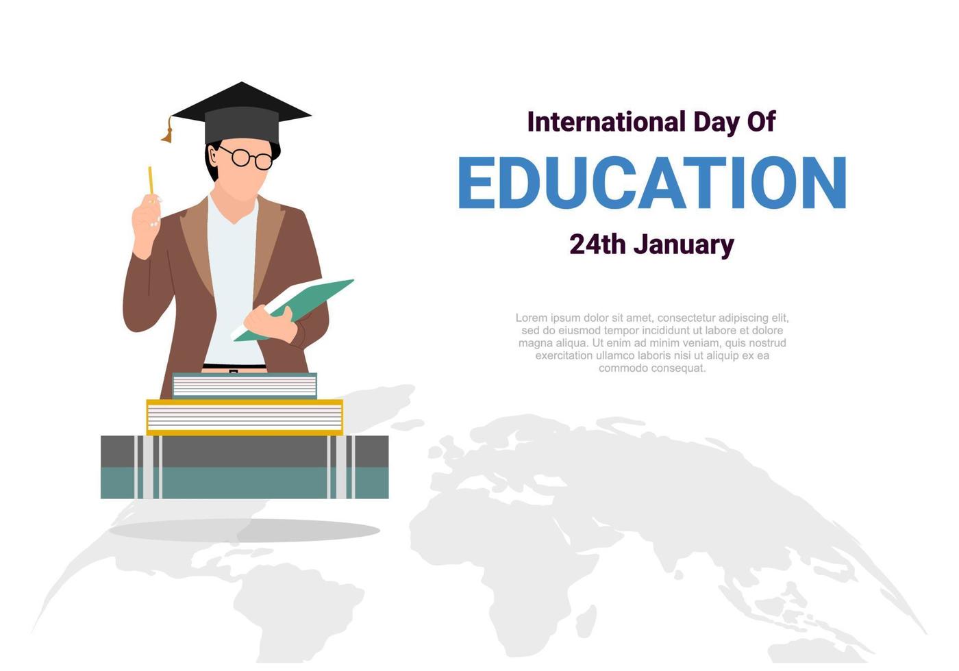 international day of education background celebrated on january 24th. vector