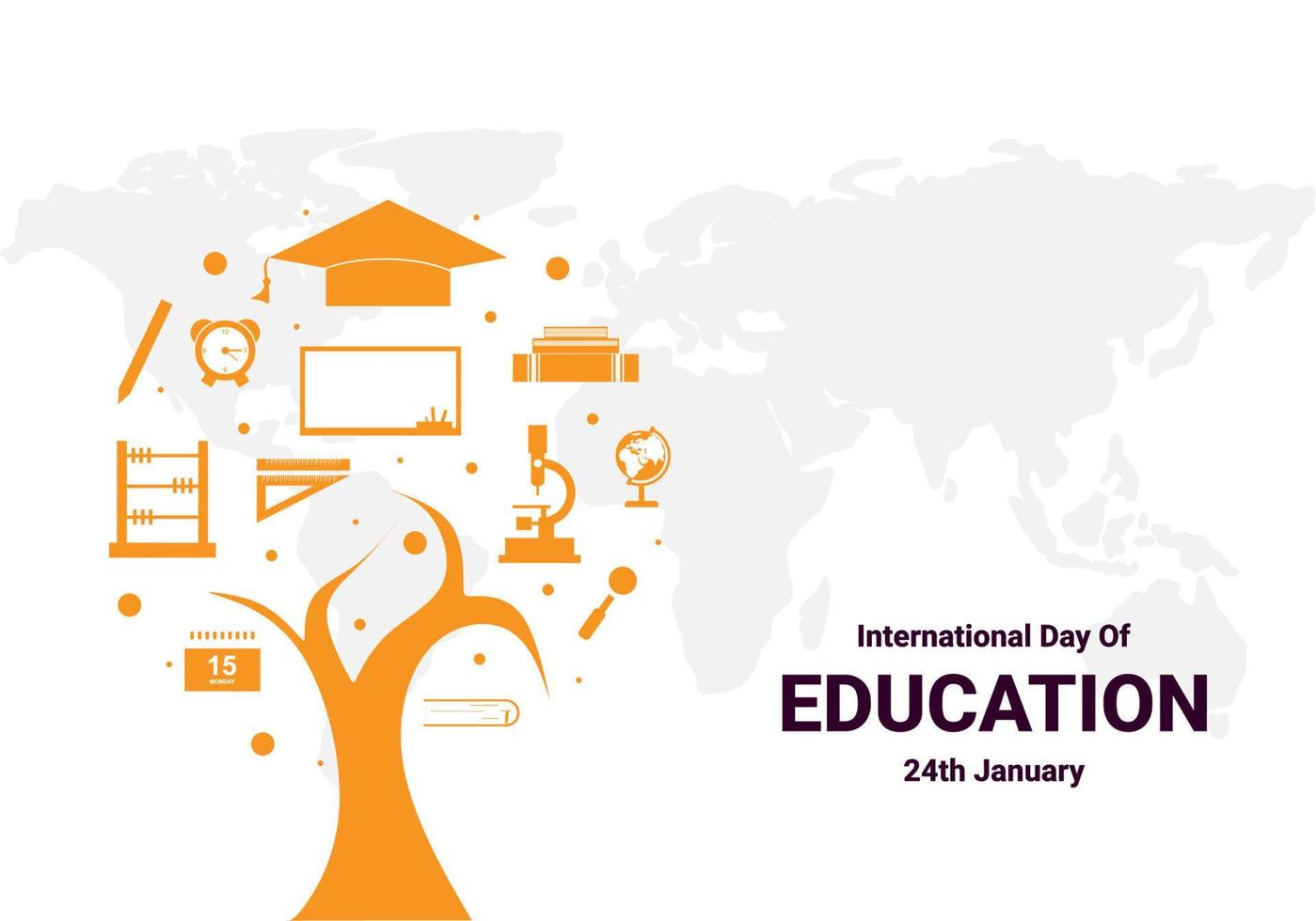 international day of education background celebrated on january 24th. vector