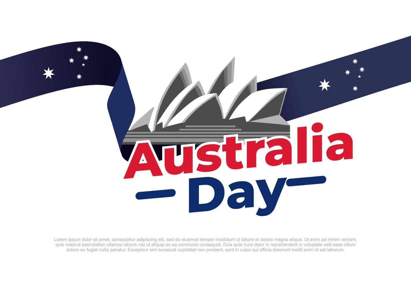 Happy australia day background celebrated on January 26. vector