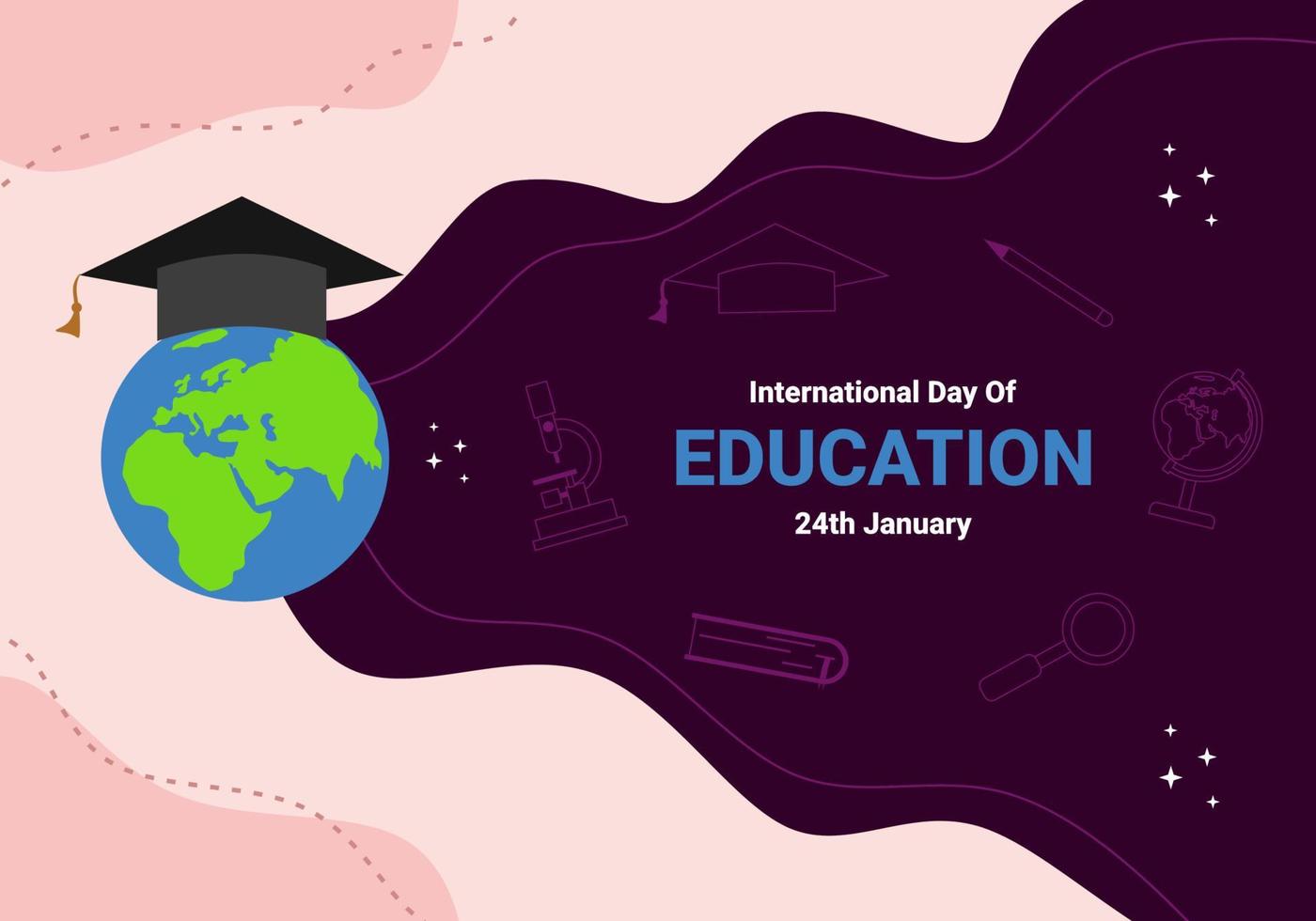 international day of education background celebrated on january 24th. vector